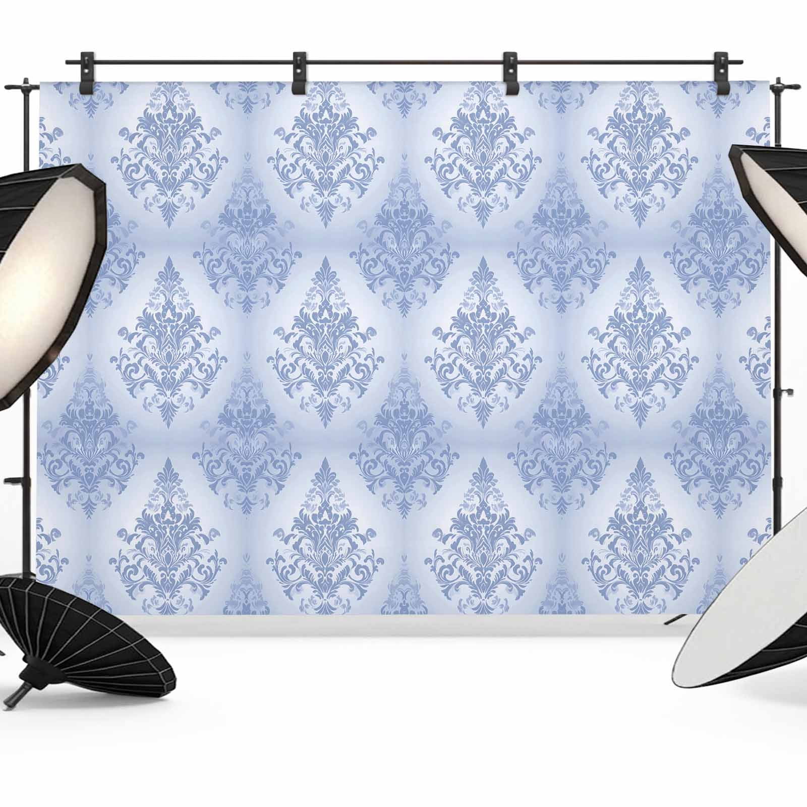 Blue Boho Floral Backdrop for Photoshoot,Photography Photo Studio ...