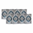 thumbnail image 1 of Blue Boho Floral Curtain Valances for Windows, Kitchen Valance Window Treatments Panel 2 Pack, Vintage National Floral Textured Rod Pocket Short Curtains for Bathroom Bedroom 42 x 18 Inch, 1 of 8