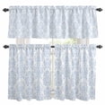thumbnail image 1 of Blue Boho Floral Kitchen Curtains Sets for Windows 36 Inch Length, Farmhouse Middle Century Flowers Rod Pocket Window Treatments Tier Curtains and Valances Set for Bedroom/Bathroom, 1 of 8