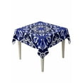 thumbnail image 1 of Blue Boho Floral Table Cloth, Abstract Oriental Bohemian Flower Waterproof Tablecloth for Square Tables, Reusable Washable Fabric Table Cover for Restaurant Kitchen Dining Tables 54"x54", 1 of 6