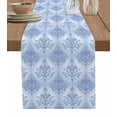 thumbnail image 1 of Blue Boho Floral Table Runner 120 Inches, Vintage Ethnic Tribe Abstract Art Bed Runner Dresser Scarves Tabletop for Indoor Outdoor Parties/Ceremony/Banquet, 13"x 120", 1 of 8