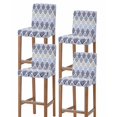 thumbnail image 1 of Blue Boho Flowers Bar Stool Covers Set of 4, Modern Luxurious Ombre Geometric Floral Stretch Bar Chair Covers with Backs, Removable Pub Counter Height Chair Cover for Kitchen Dining Room Cafe, 1 of 7