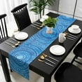 thumbnail image 1 of Blue Boho Geometric Cotton Linen Table Runner 14 x 72 inch Ombre Abstract Tie Dye Aesthetic Non-slip Rectangular Dining Table Decor for Wedding Party Holiday Dinner, 1 of 8