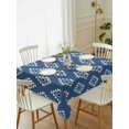 thumbnail image 1 of Blue Boho Geometric Tablecloth Rectangle Table Cloth 60x102, Waterproof Tablecloth Outdoor Table Cloth, Farmhouse Southwest Motifs Art Washable Table Cover for Kitchen Dinning Party, 1 of 8