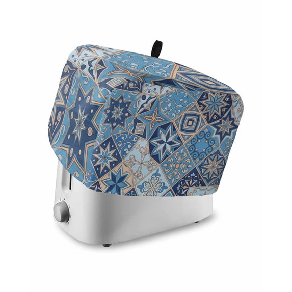 Machine Cover Kitchen Blue Boho Geometric Toaster Cover 2 Slice, Small Kitchen Appliance ...