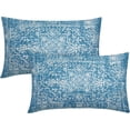 thumbnail image 1 of Blue Boho Lumbar Pillow Covers 12x20 Inch Bohemian Carpet Ethnic Decorative Rectangle Pillow Cases Beige Tan Gray Floral Cushion Covers Farmhouse Home Decor for Sofa Couch Outdoor Set of 2, 1 of 5