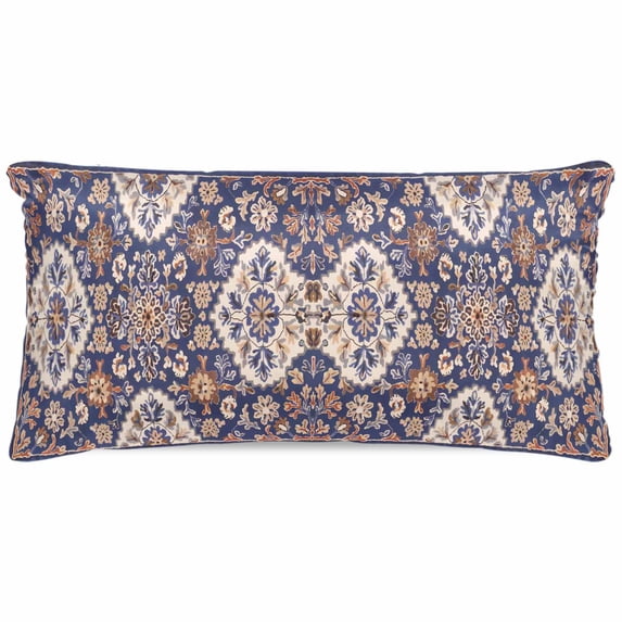 Blue Boho Pillow Cases Cal King Size, Smooth Satin Pillowcase for Hair and Skin, Farmhouse Neutral Flowers Pattern Aesthetic Decorative Cooling Bed Pillow Covers with Zipper, 20x40 Inches