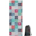 thumbnail image 1 of Blue Boho Pioneer Flower Patchwork Pattern Hot Yoga Mat Towel Non Slip for Hot Yoga - Quick-Drying Yoga Mat Cover with 4 Corner Pockets with Travel Bag - Hot Yoga Towel Non Slip 70"x26", 1 of 6
