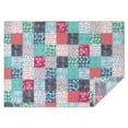thumbnail image 1 of Blue Boho Pioneer Flower Patchwork Pattern Rectangle Tablecloth 60"x84",Waterproof Polyester Rectangle Table Cloth, Wipeable Spillproof Polyester Tablecloth for Dining, Camping, Indoor and Outdoor, 1 of 5