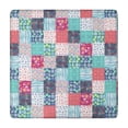 thumbnail image 1 of Blue Boho Pioneer Flower Patchwork Pattern Square Fitted Tablecloth with Elastic Edge,Square Table Cover,Washable Elastic Table Cover for Home Kitchen Party Decor 34"x34", 1 of 6
