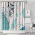 thumbnail image 1 of Blue Boho Plant Pattern Shower Curtain 84"x72" ,Bathroom Decorative Shower Curtains Set with 12 Hooks,Modern Waterproof Washable Shower Curtain, 1 of 6
