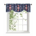 thumbnail image 1 of Blue Boho Retro Geometric Tie Up Valances Curtain, Adjustable Kitchen Ethnic Abstract Pattern Valances for Windows Decor, Rod Pocket Short Curtains Set for Bedroom/Bathroom, 60"x18", 1 of 8