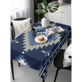 thumbnail image 1 of Blue Boho Tablecloth Rectangle Table Cloth 60x120, Waterproof Tablecloth Outdoor Table Cloth, Aztec Southwest Abstract Geometric Motifs Washable Table Cover for Kitchen Dinning Party, 1 of 8