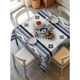 thumbnail image 1 of Blue Boho Tablecloth Square Table Cloth 60x60,Waterproof Outdoor Table Cloth Covers Decorative Table Protector,Southwestern Ethnic Aztec Retro Geometric Washable Table Cover for Kitchen Dinning Party, 1 of 8