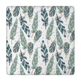 thumbnail image 1 of Blue Boho Tribal Feathers Pattern Square Fitted Tablecloth with Elastic Edge,Square Table Cover,Washable Elastic Table Cover for Home Kitchen Party Decor 34"x34", 1 of 6