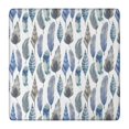 thumbnail image 1 of Blue Boho Tribal Feathers Pattern Square Fitted Tablecloth with Elastic Edge,Square Table Cover,Washable Elastic Table Cover for Home Kitchen Party Decor 36in(91cm), 1 of 6