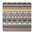 thumbnail image 1 of Blue Boho Tribal Masks and Diamonds Pattern Square Fitted Tablecloth with Elastic Edge,Square Table Cover,Washable Elastic Table Cover for Home Kitchen Party Decor 34"x34", 1 of 6