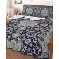 thumbnail image 1 of Blue Boho Twin XL Size Down Alternative Comforter, Lightweight Comforter Quilt Bedding Set with Pillow Shams Modern Geometric Abstract Art Vintage All Seasons Bed Comforter Duvet Insert 68"x98", 1 of 7