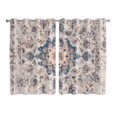 thumbnail image 1 of Blue Boho Vintage Kitchen Curtains 72 Inch Length, Southwestern Ethnic Mexican Flowers Grommet Top Bedroom Living Room Curtains, Light Filtering Cafe Curtain Drapes 2 Panels Set 104''x72'', 1 of 9