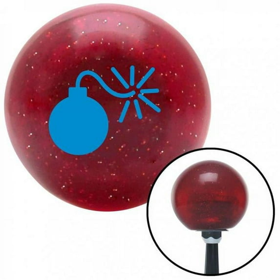 Blue Bomb Red Metal Flake Shift Knob with M16 x 1.5 Insert Shifter Auto Manual Brody