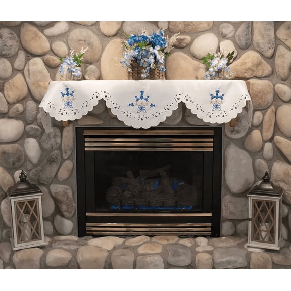 Blue Bonnets Mantel Scarf (19Wx90)