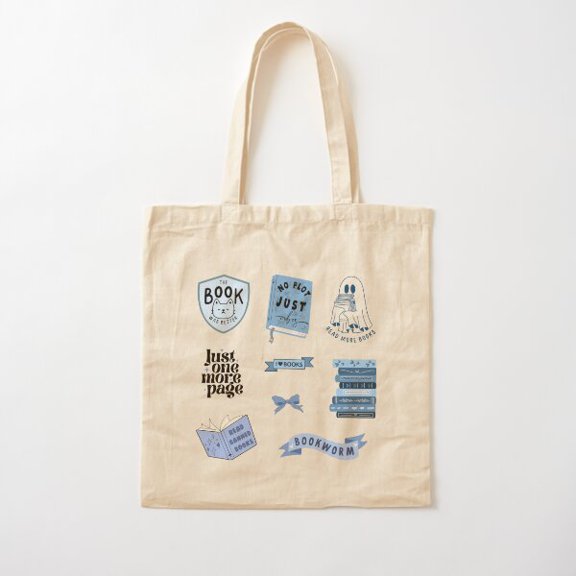 Blue Bookish Pack Cotton Tote Bag Canvas Tote Bag, Family Gift For Mother, Her