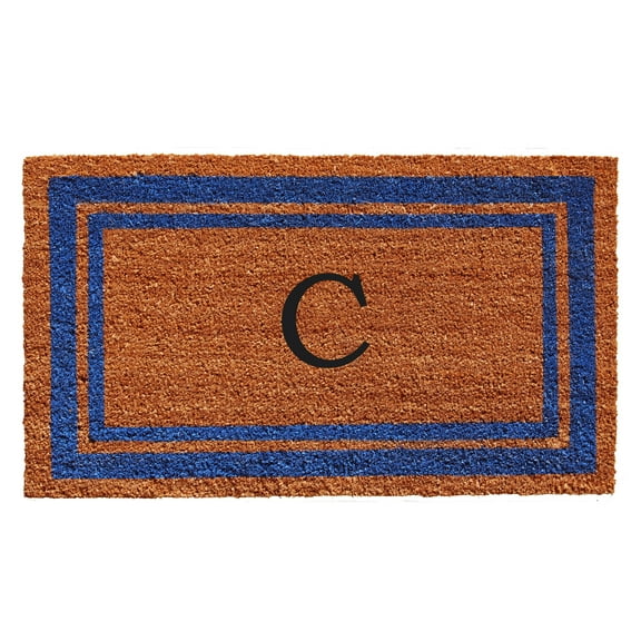 Blue Border  Monogram Doormat (Letter C)