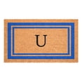 thumbnail image 1 of Blue Border Monogram Doormat (Letter U), 1 of 5