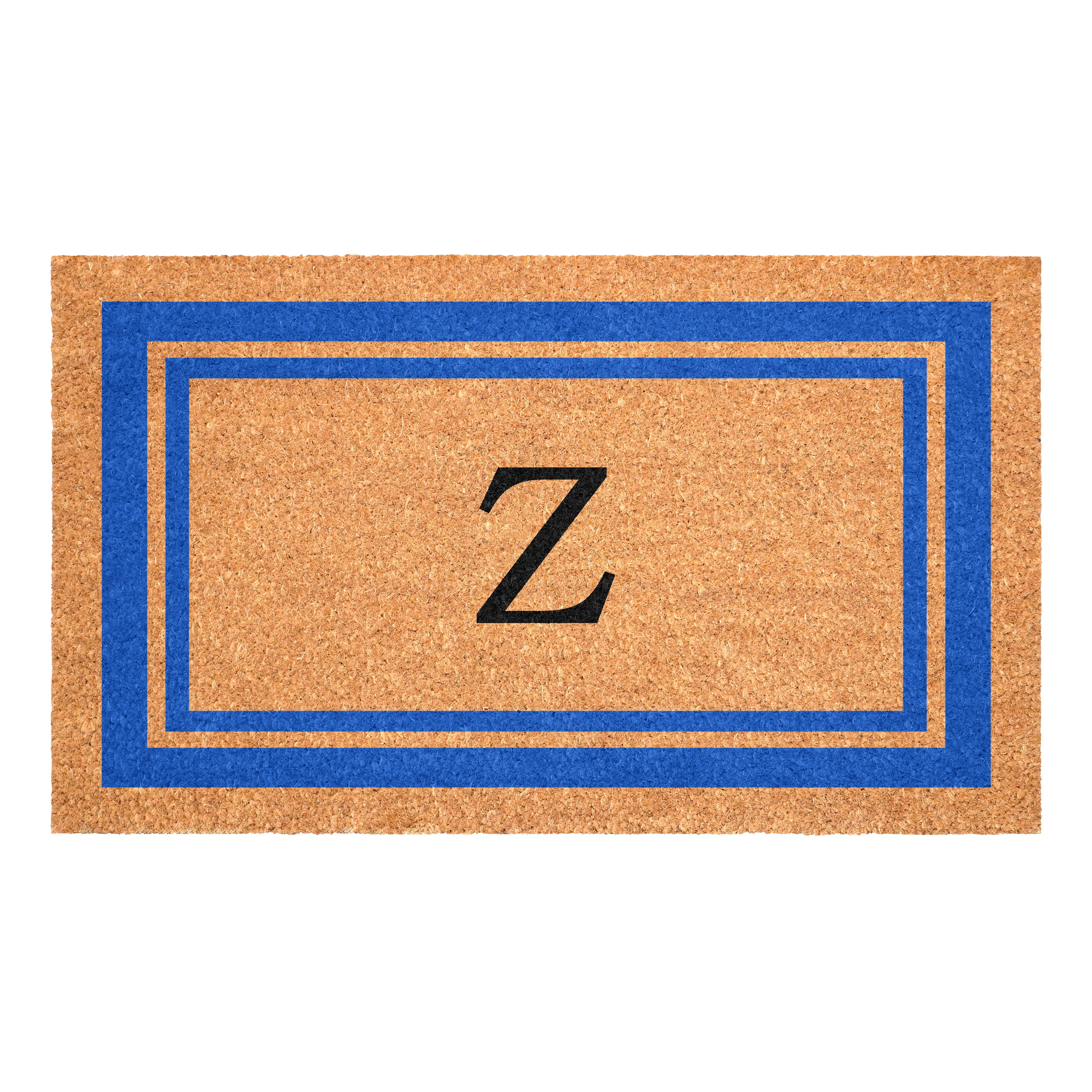 Blue Border Monogram Doormat (Letter Z)