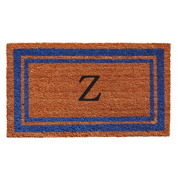 Blue Border Monogram Doormat (Letter Z)