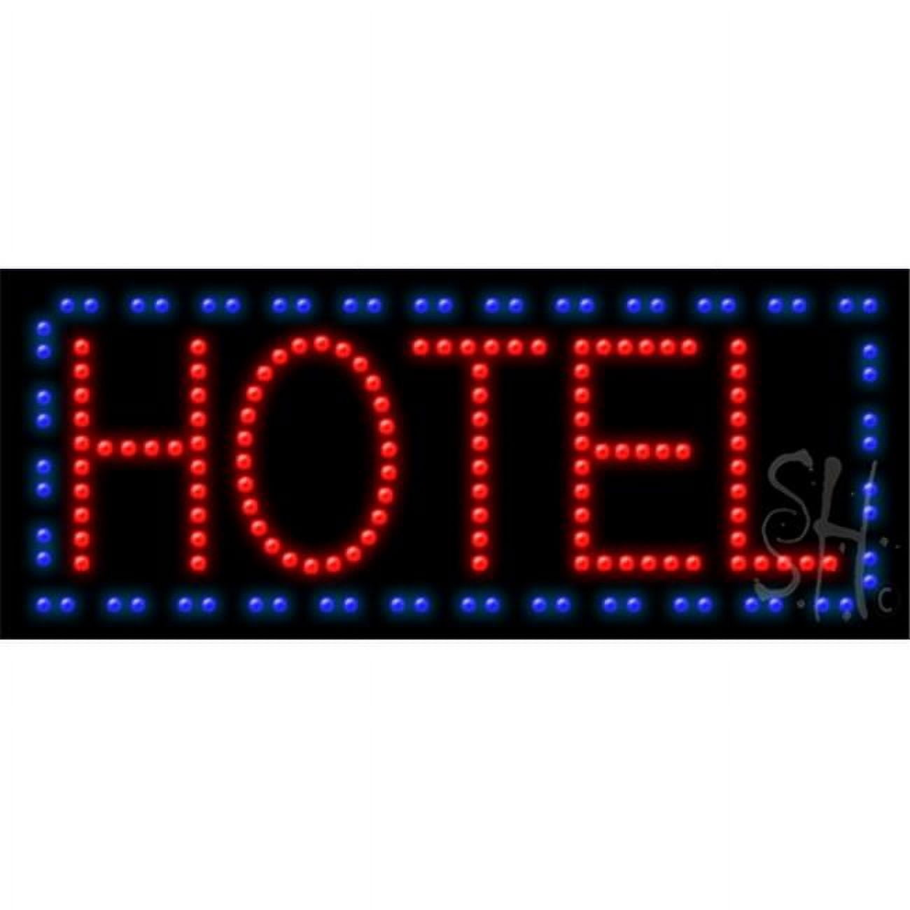 Red Rope Hotel. Sign Blue Border & Red Hotel Animated LED Sign - 11 x 27 x 1 in. - Walmart.com