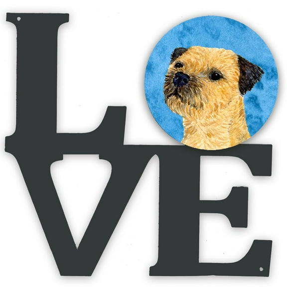 Blue Border Terrier Metal Wall Artwork LOVE