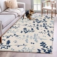 thumbnail image 1 of Blue Botanical Area Rugs 2.7'x5', Washable Small Throw Rugs for Kitchen Bedroom, Rustic Country Spring Floral Summer Leaf Indoor Outdoor Rug Non-Slip Low Pile Carpet Runner Reversible Floor Mats, 1 of 8