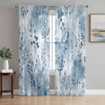 thumbnail image 1 of Blue Botanical Art Sheer Curtains 72 Inch Length 2 Panels Set, Watercolor Leaf Modern Elegant Voile Window Treatment Rod Pocket Curtains Sheers Drapes for Bedroom/Living Room/Kitchen 52"x72"x2, 1 of 7