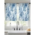 thumbnail image 1 of Blue Botanical Art Sheer Curtains for Living Room Bedroom Modern Pastoral Watercolor Leaf Sheer Curtains 45 Inch Long 2 Panels Set Light Filtering Curtain Window Treatments Drapes for Dining Room, 1 of 6