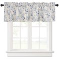 Blue Botanical Curtain Valances for Windows Treatment Tier Curtains