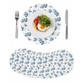thumbnail image 1 of Blue Botanical Fall Round 15 Inch Placemats Set of 8, Pastoral Maple Leaf Autumn HeatResistant Non Slip Place Mats for Dining Table, Wipeable Braided Kitchen Table Mats for Housewarming, 1 of 9