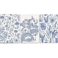 thumbnail image 1 of Blue Botanical Floral Wall Art Set of 3 - Minimalist Flower Pictures Wall Decor Canvas Prints, Wildflower Wall Art for Living Room, Bedroom, Bathroom - Unframed 8x10 in, 1 of 7