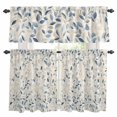 thumbnail image 1 of Blue Botanical Kitchen Curtains Sets for Windows 36 Inch Length, Farmhouse Spring Summer Plant Rod Pocket Window Treatments Tier Curtains and Valances Set for Bedroom/Bathroom, 1 of 8