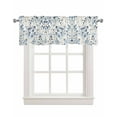 thumbnail image 1 of Blue Botanical Kitchen Valances for Windows Farmhouse Linen Window Valance Curtain for Living Room Window Treatment Country Spring Summer Floral Leaves Valance Rod Pocket Topper Drape, 54 x 18 Inch, 1 of 6
