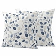 thumbnail image 1 of Blue Botanical Outdoor Waterproof Pillow Covers, Summer Leaves Pastoral Elegant Decorative Square Throw Pillowcase Sofa Cushion Sham for Patio/Couch/Chair, 18"x18" 2 Pack, 1 of 8