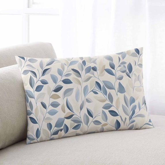 Blue Botanical Queen Pillow Covers, Farmhouse Spring Summer Plant Soft Breathable Throw Pillow Cases with Invisible Zipper, Decorative Pillowcase Pillows Protectors for Sofa Bed Chair 20"x30"