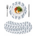 thumbnail image 1 of Blue Botanical Round 13 Inch Placemats Set of 8, Pastoral Elegant Spring Floral HeatResistant Non Slip Place Mats for Dining Table, Wipeable Braided Kitchen Table Mats for Housewarming, 1 of 9