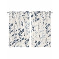 thumbnail image 1 of Blue Botanical Sheer Curtains 54 Inch Length 2 Panels Set for Living Room/Bedroom, Rustic Country Spring Floral Summer Leaf Kitchen Curtains Grommet Semi-Sheer Curtains Window Treatments 42"x54"x2, 1 of 7