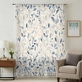 thumbnail image 1 of Blue Botanical Sheer Curtains 96 Inches Long, Farmhouse Spring Summer Plant Light Filering Curtains, Privacy Drapes Simi Floor to Veiling Curtain for Living Room Bedroom Large Window Treatment, 1 of 9