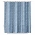 thumbnail image 1 of Blue Botanical Shower Curtain - Water Repellent Fabric Shower Curtains Washable, Farmhouse Modern Striped Leaf Decorative Polyester Cloth Bathroom Curtains Modern Bath Decor 72"x84", 1 of 8