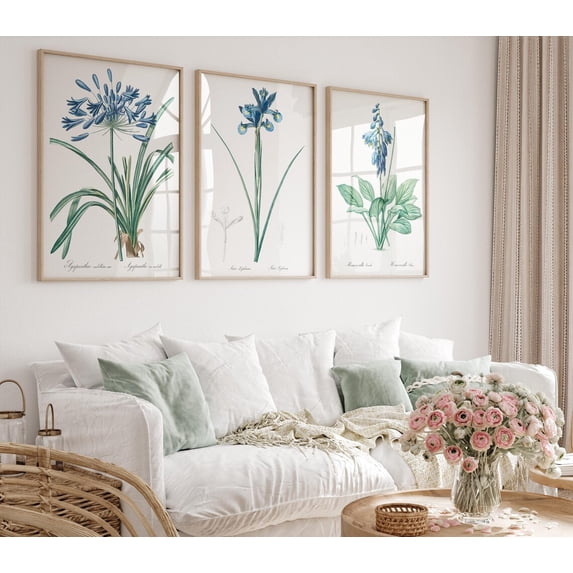 Blue Botanical Spring Flower Light Blue Minimalist Stretched Canvas blue-botanical-spring-flower-light-blue-minimalist-stretched-canvas