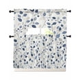 thumbnail image 1 of Blue Botanical Swag Curtains for Living Room/Bedroom Windows, Summer Leaves Pastoral Elegant Kitchen Curtains and Valances Set 36 Inch Length, Light Filtering Swags Valance Curtain Panels, 1 of 5