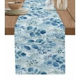 thumbnail image 1 of Blue Botanical Table Runner Cotton Linen 90 Inch Holiday Dresser Scarves, Retro Impressionist Style Watercolor Tablerunner for Kitchen Coffee Dining Bedroom Living Room Dinner Scarf Décor 13''x90'', 1 of 9