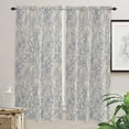 thumbnail image 1 of Blue Botanical Window Curtains 84 Inch Length, Rustic Vintage Floral Leaves Rod Pocket Kitchen Window Treatments Drapes for Bedroom, Cafe, Living Room, 2 Panels, 52 W x 84 L, 1 of 5